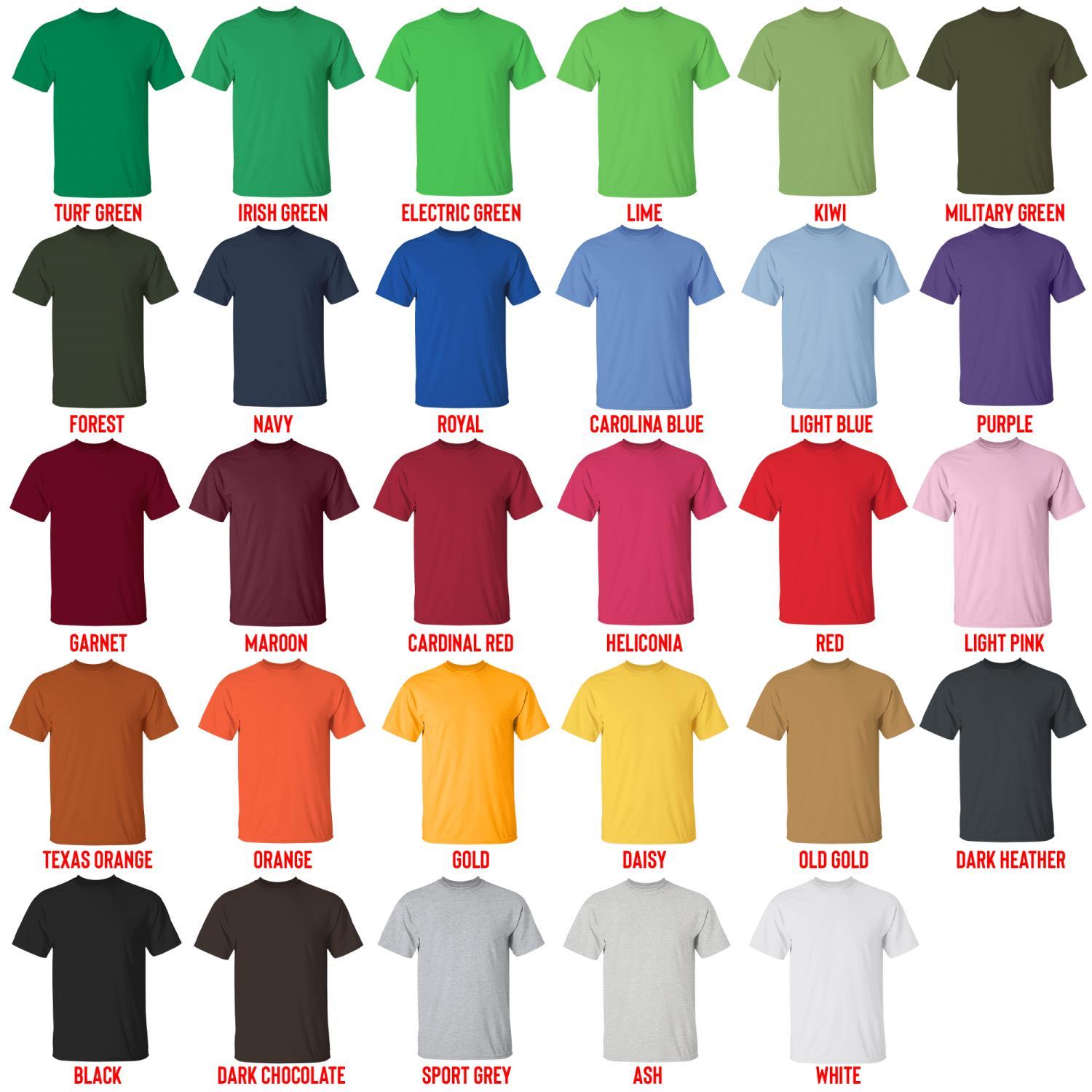 t shirt color chart - Burzum Store