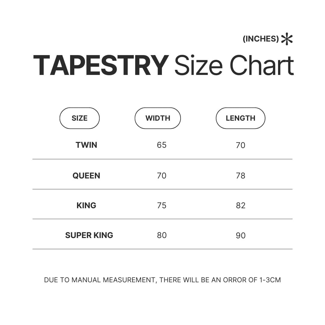 Tapestry Size Chart - Burzum Store